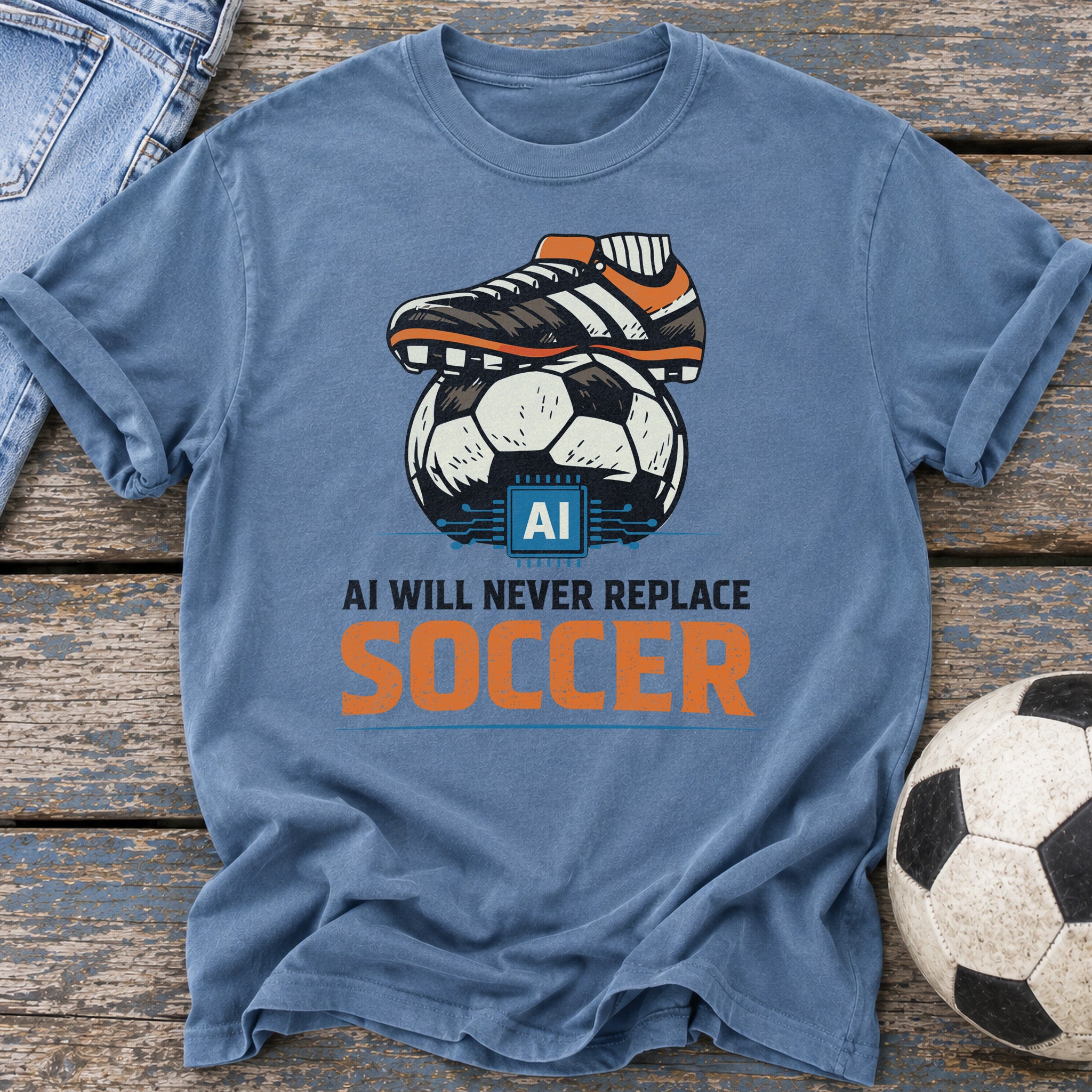AI Won't Replace Soccer T-Shirt