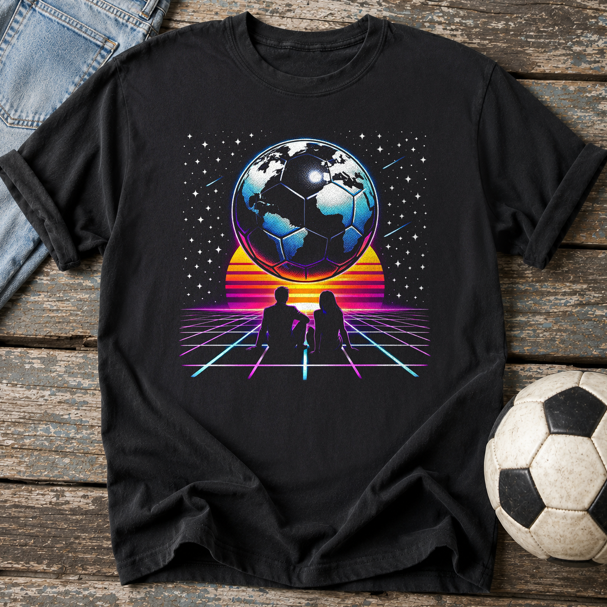 Soccer Synthwave T-Shirt