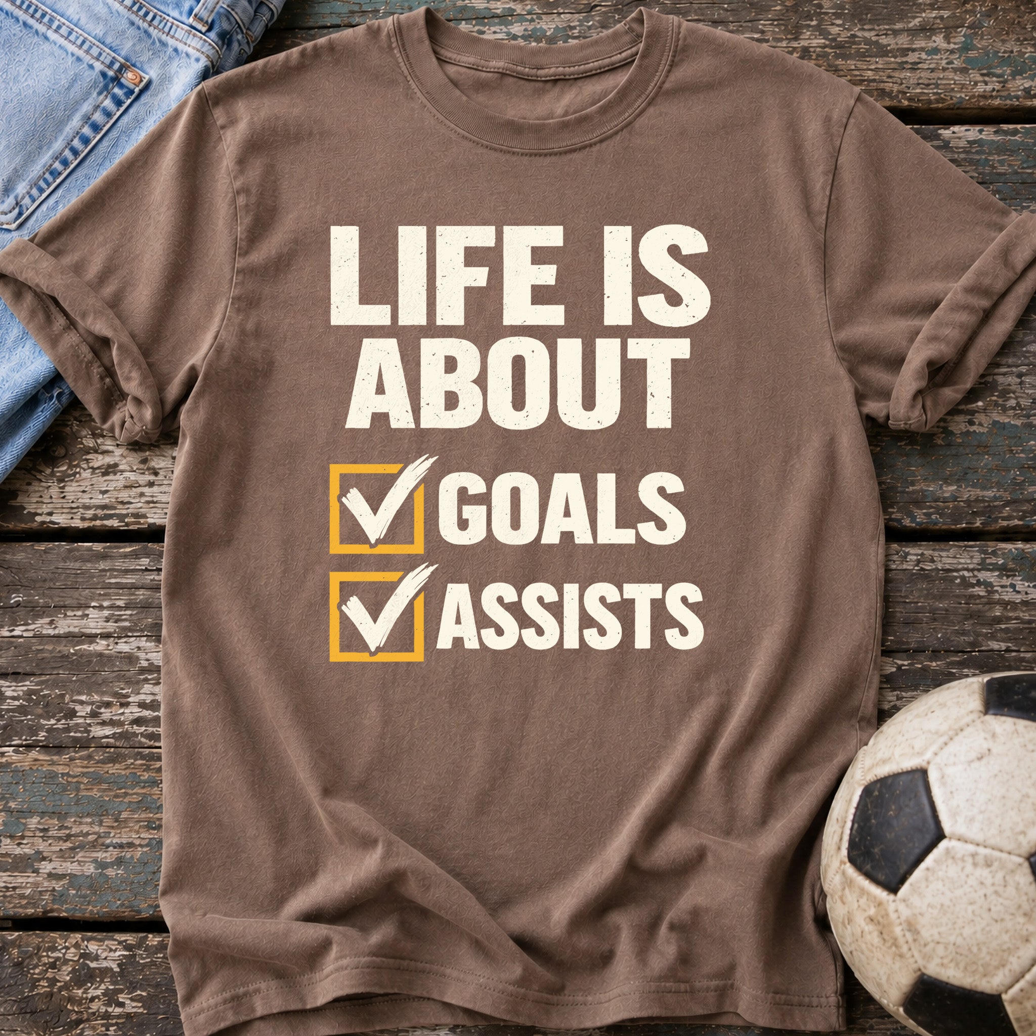 Goals Assists Checklist T-Shirt