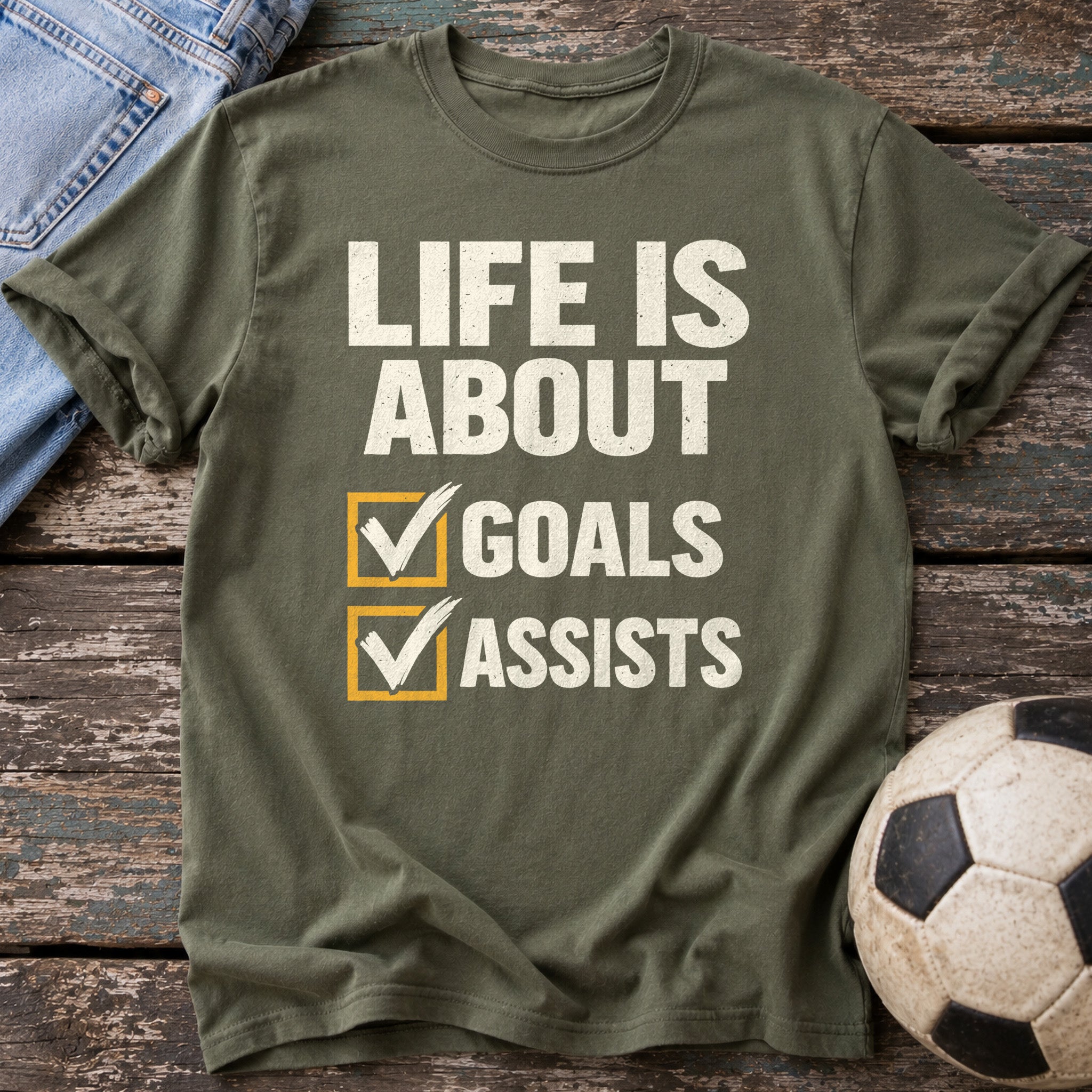 Goals Assists Checklist T-Shirt
