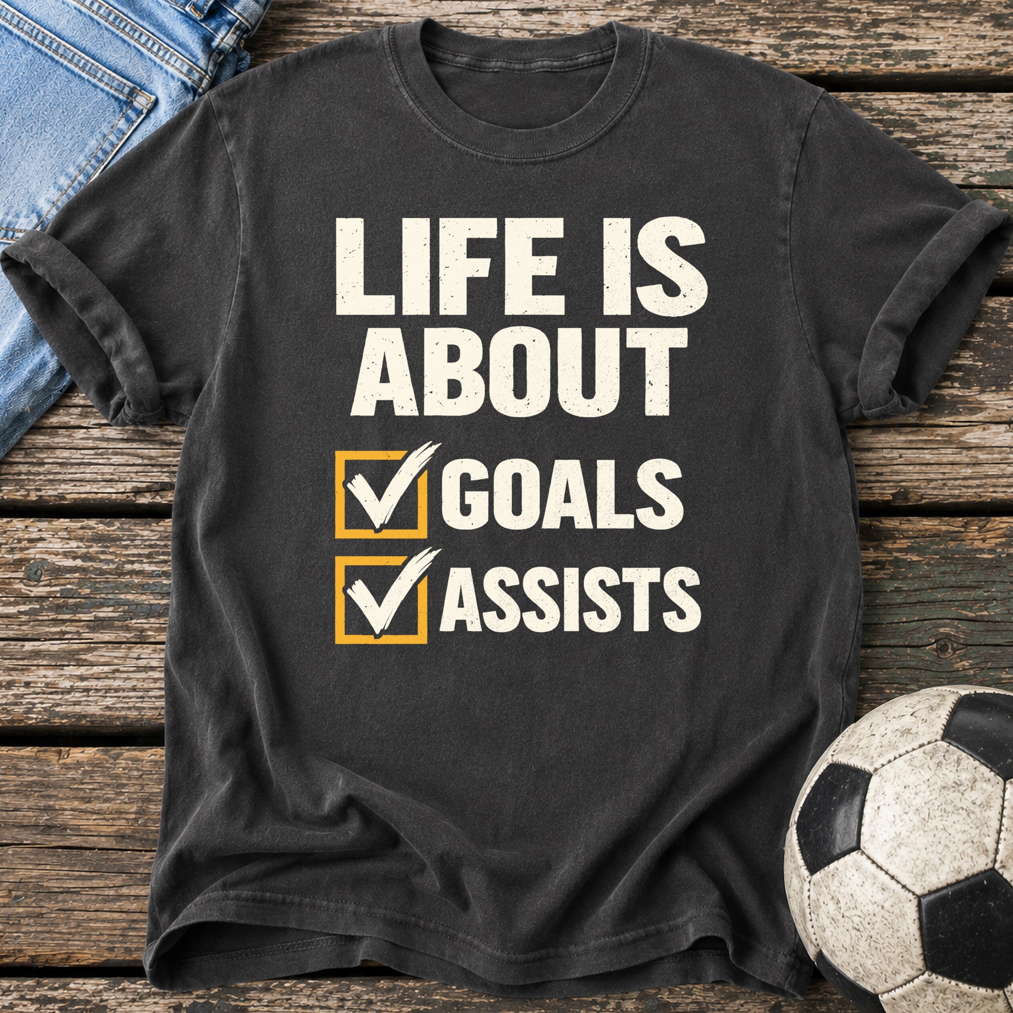 Goals Assists Checklist T-Shirt