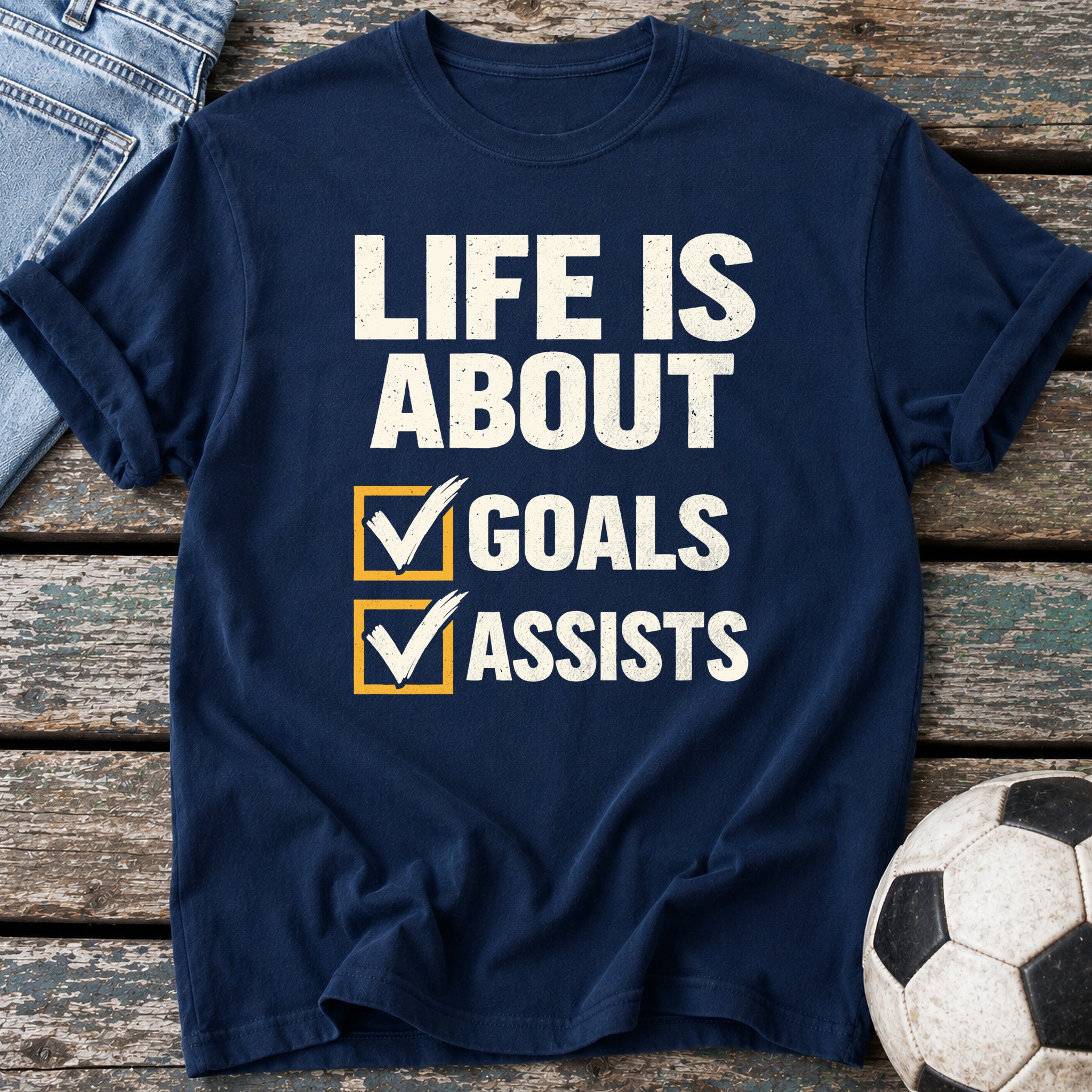 Goals Assists Checklist T-Shirt