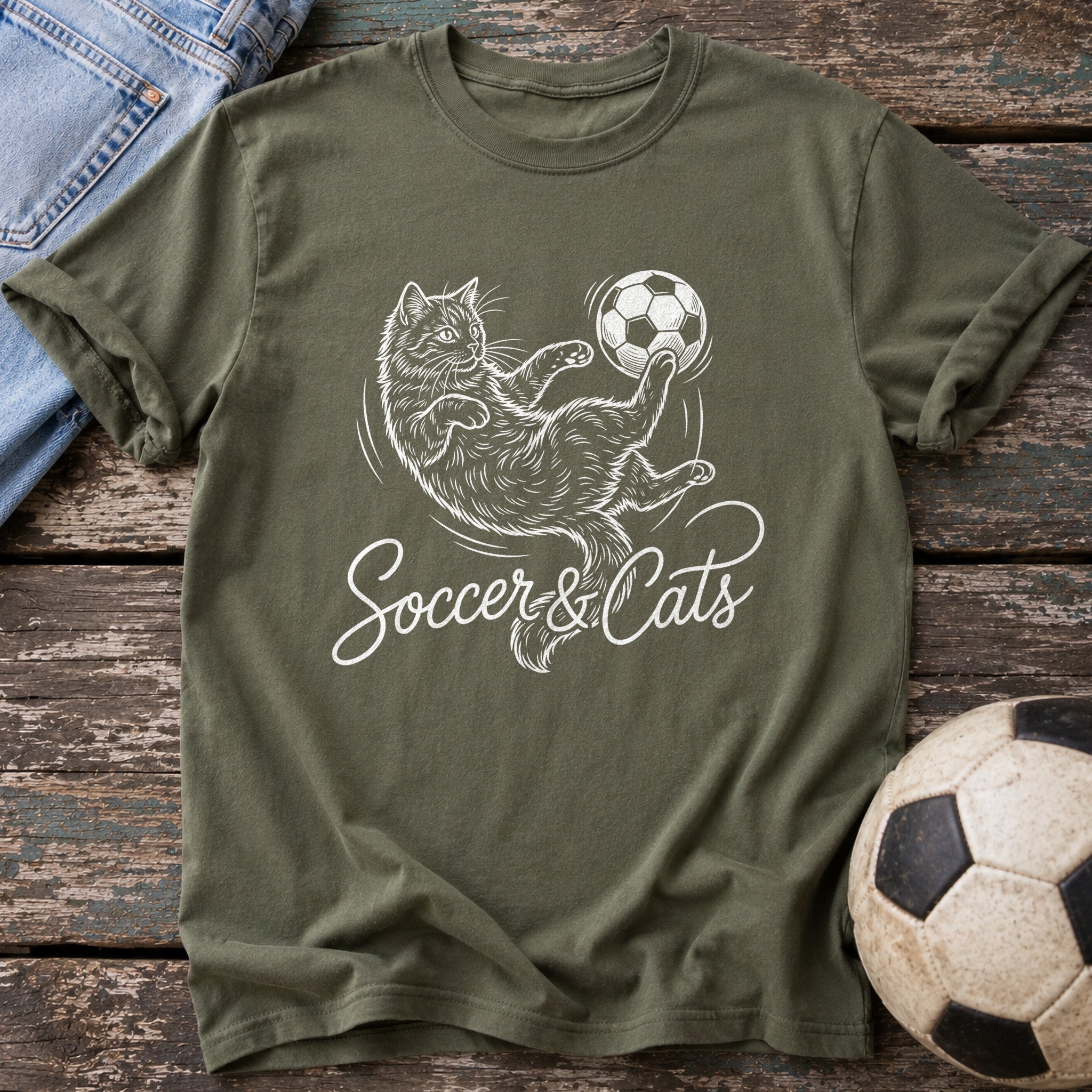 Soccer and Cats T-Shirt