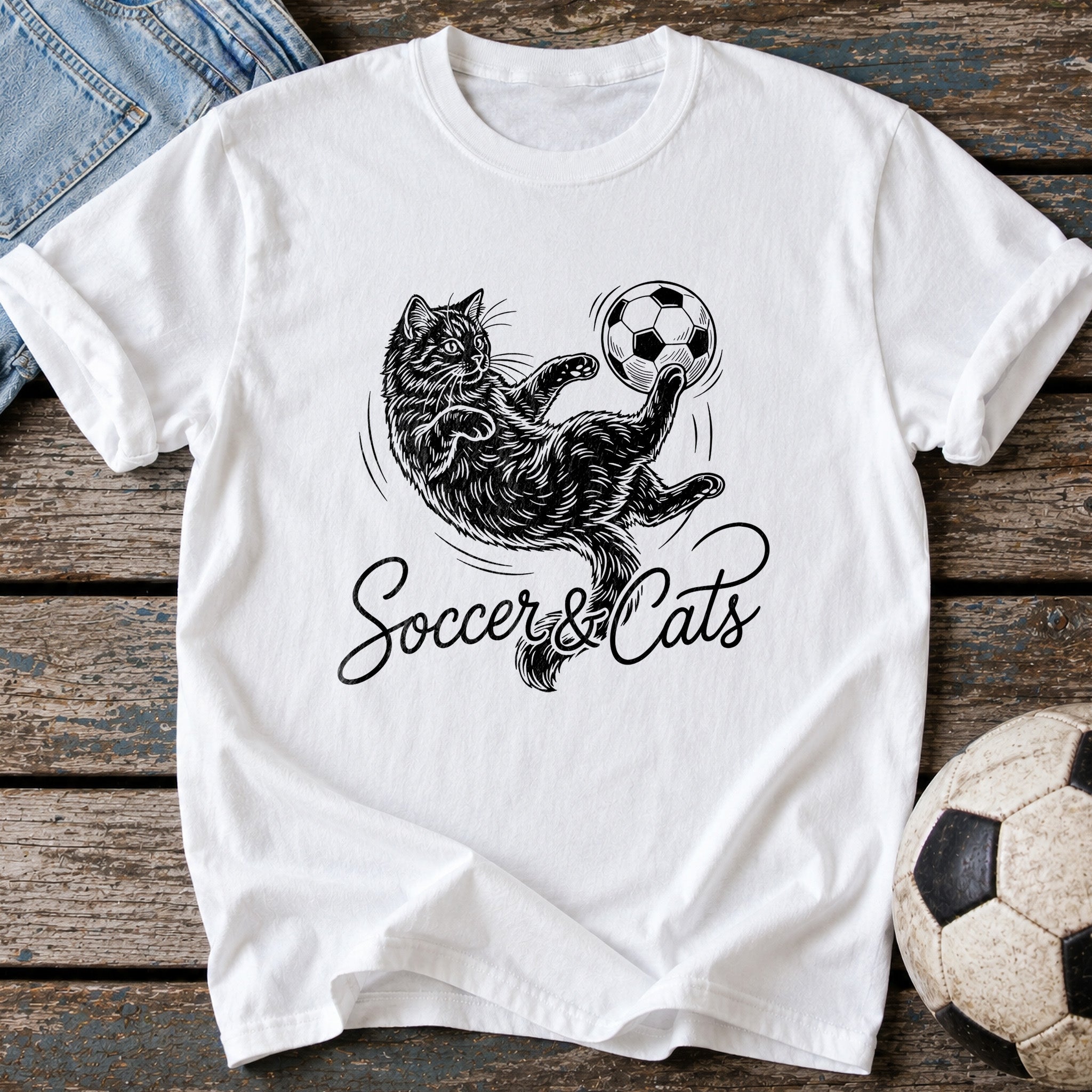 Soccer and Cats T-Shirt