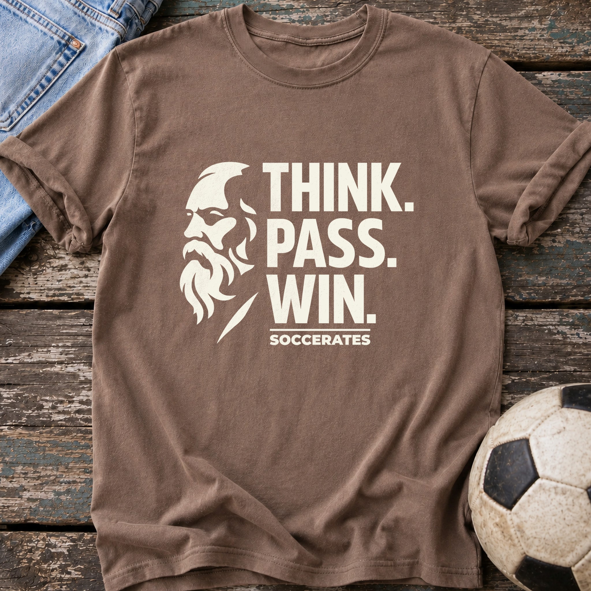 Think Pass Win Soccerates T-Shirt