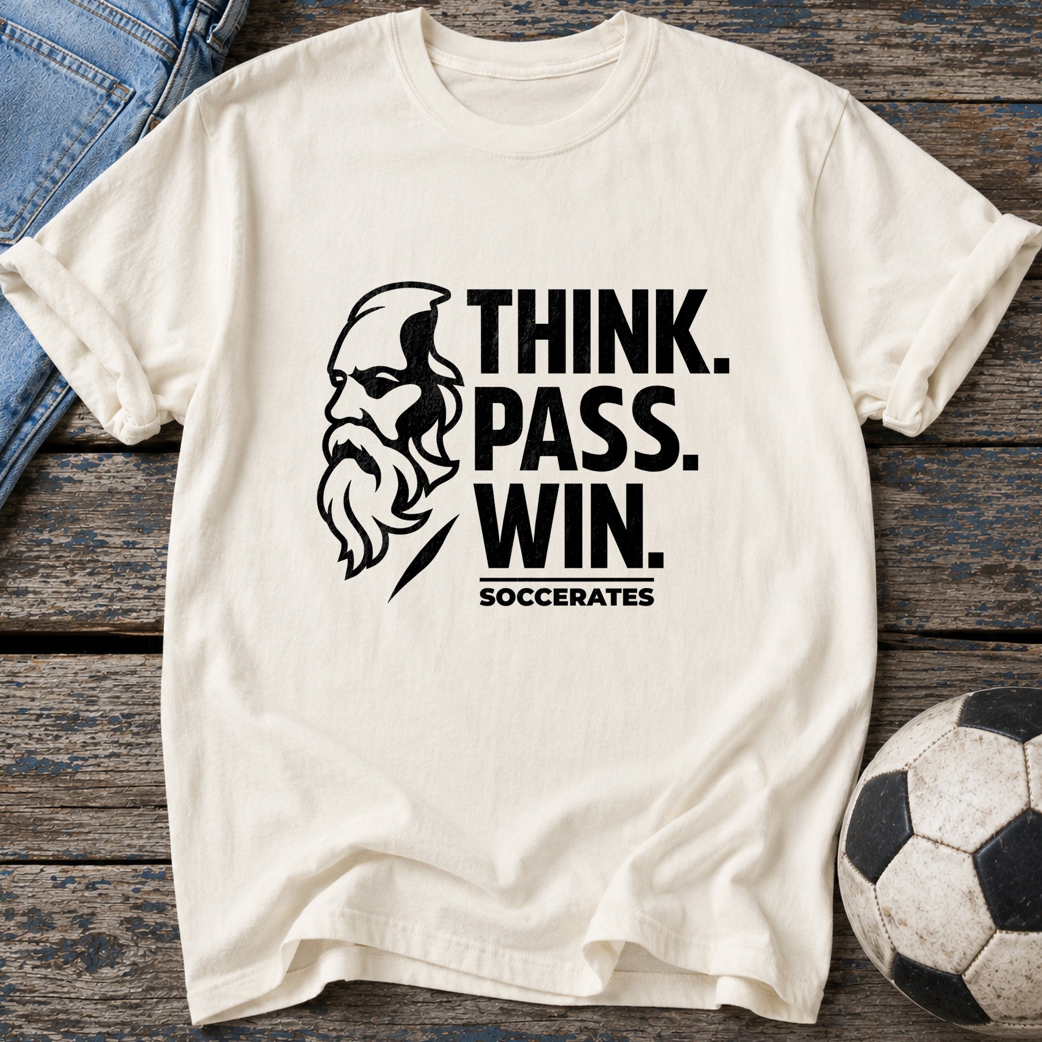 Think Pass Win Soccerates T-Shirt