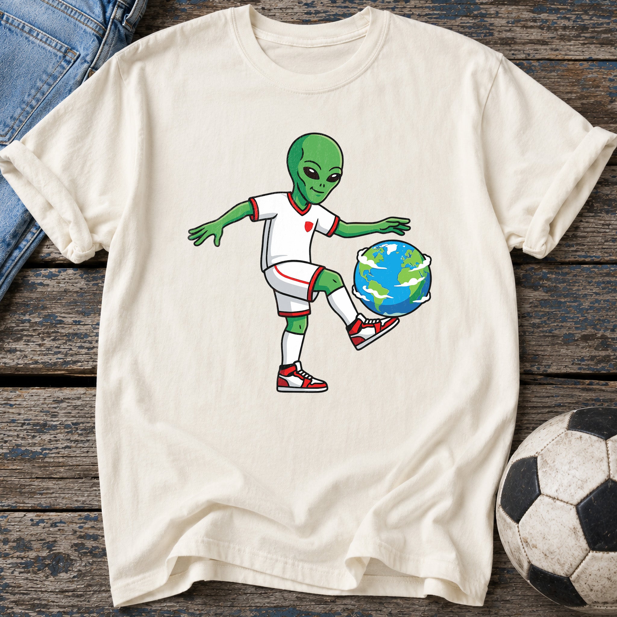 Alien Juggling Earth T-Shirt
