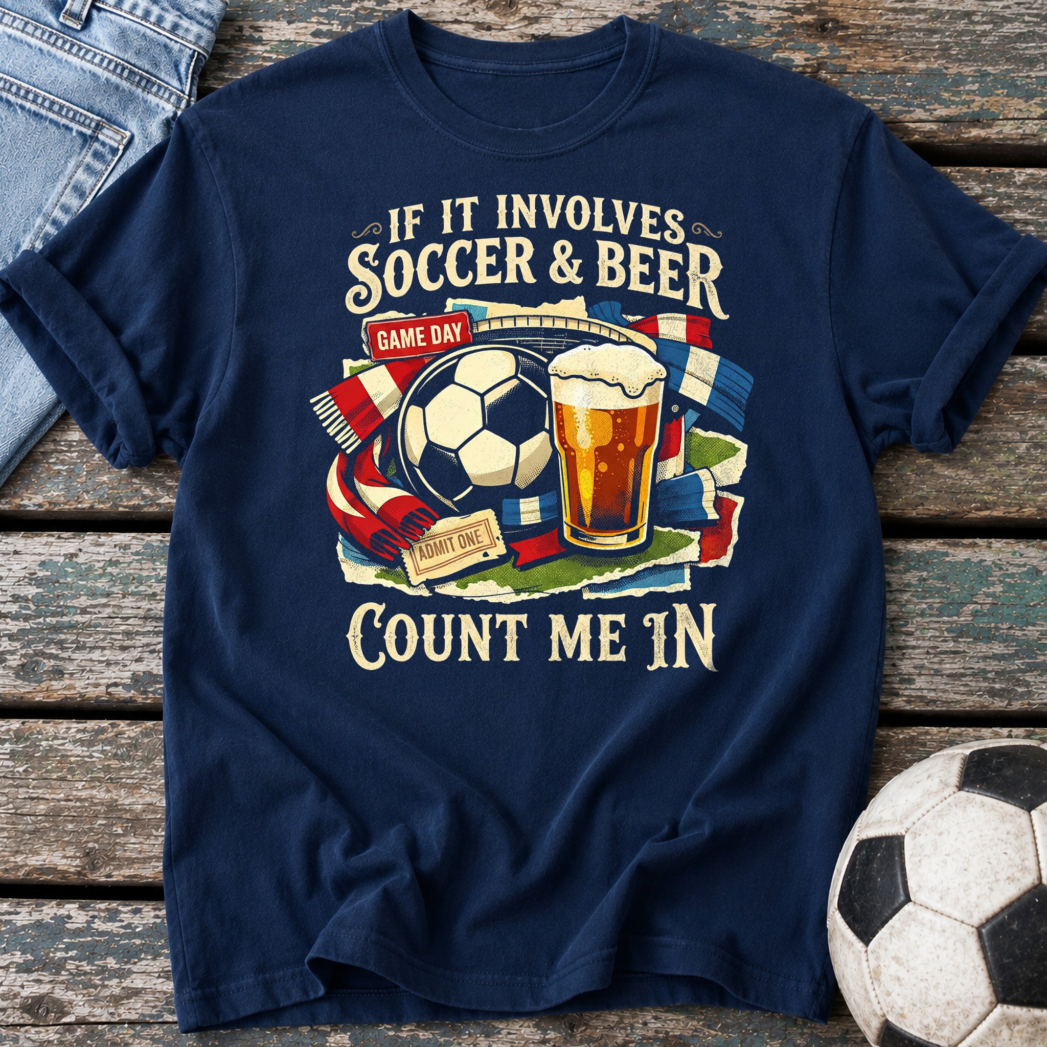 Soccer Beer Count Me In T-Shirt